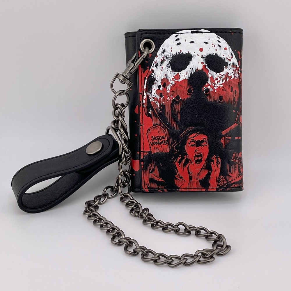 Jason Horror Movie Trifold Wallet With Chain
